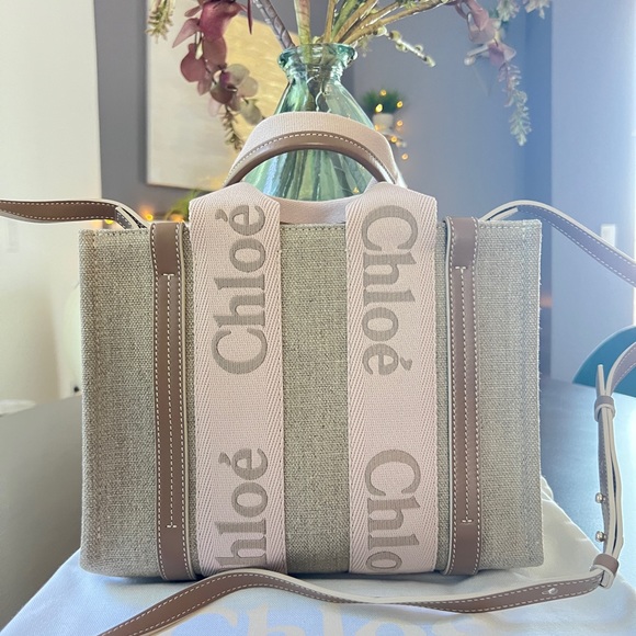 ‼️ONE LEFT! NWT CHLOE Woody Small Tote Bag - Picture 9 of 14